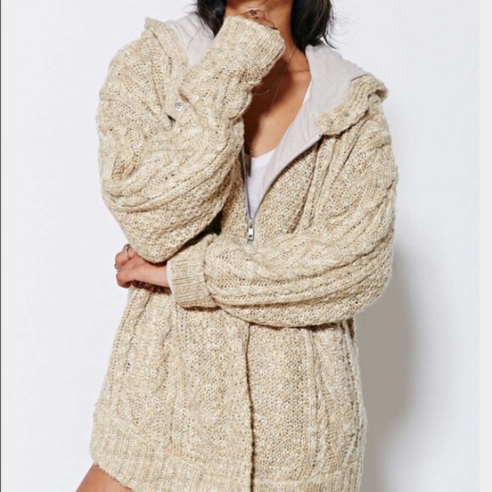 Urban outfitters hooded sweater coat